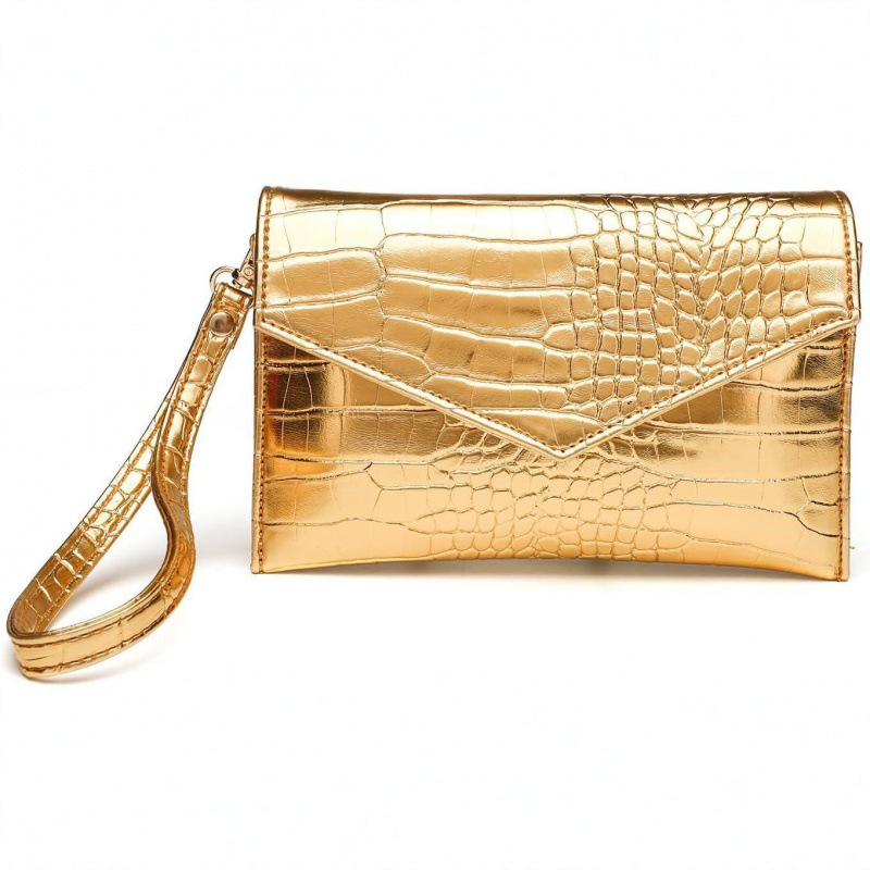 2024 nuevo sobre de mujer bolso de mano bolso de cuero imitación bolso de cena correa de pulsera y cadena