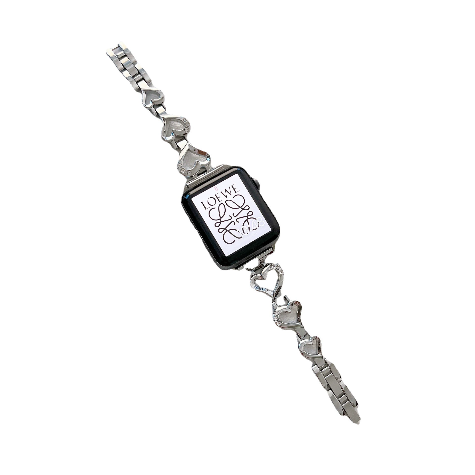 Подходит для Apple Watch iWATCH765432 поколения SE новый персиковый — цепочка с металлической персонализированной лентой