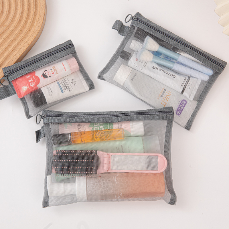 新型化粧バッグ洗面バッグ収納袋網糸旅行大容量口紅収納袋携帯シンプル収納バッグ|undefined