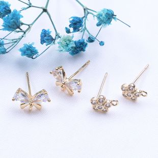 ��ɫ14K����΢��ʯ���������YС÷�������y���DIY����Ʒ
