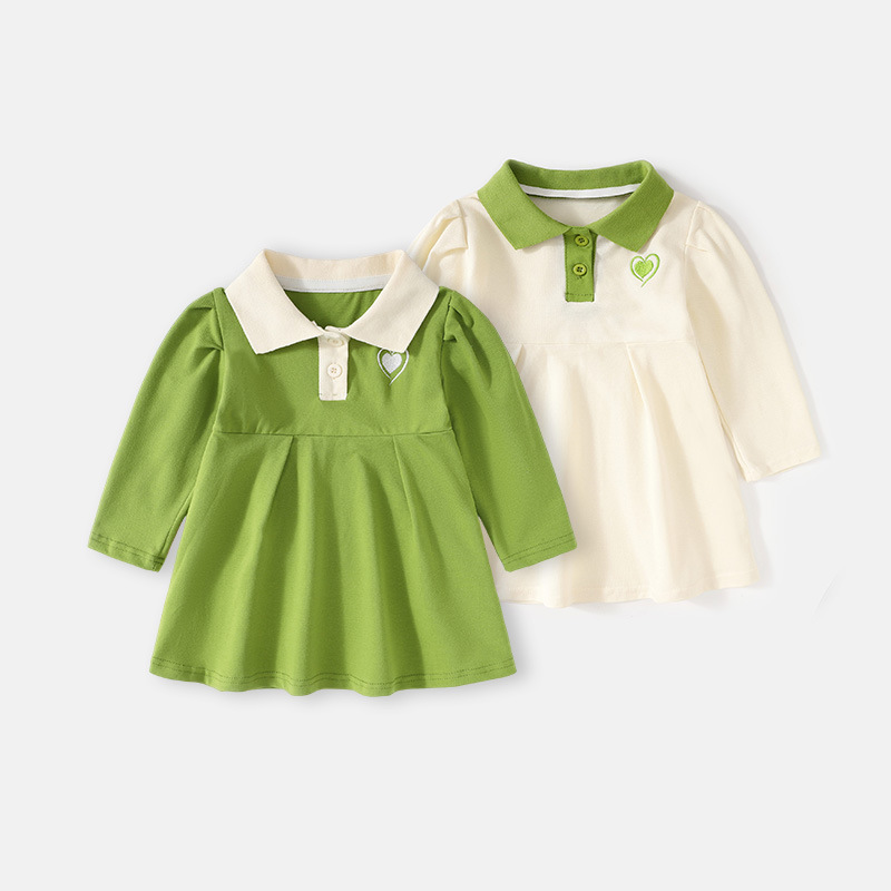 Girls' dress Spring and Autumn Children's Fresh Style Girl's Stylized Long Sleeve Princess Skirt New Style Baby Girl's Skirt