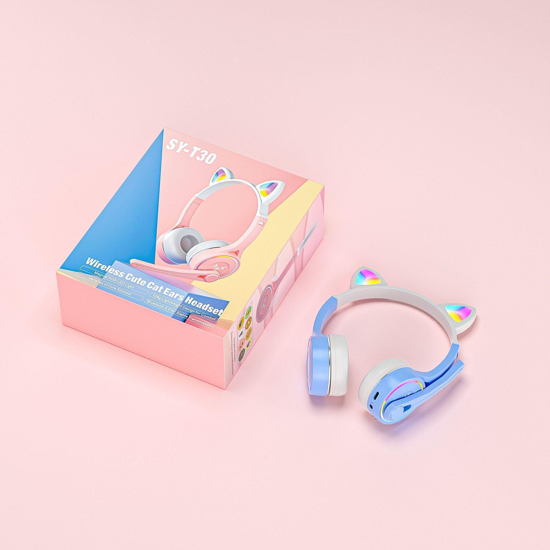 Auriculares Bluetooth oreja de gato auriculares para niños clase en línea teléfono móvil karaoke auriculares inalámbricos al por mayor auriculares calientes transfronterizos