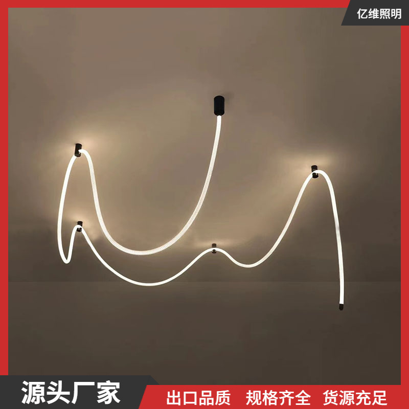 Cross-Border Musical Note Pendant Lamp, Personalized Designer DIY Silicone Pendant Lamp, Designer Creative Art Winding Line Lamp Cross-Border Musical Note Pendant Lamp, Personalized Designer DIY Silicone Pendant Lamp, Designer Creative Art Winding Line Lamp
