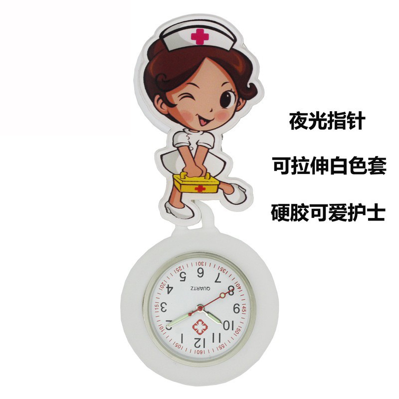 Reloj de enfermera de estiramiento multifuncional luminoso fuerte reloj colgante reloj electrónico digital retráctil de dibujos animados lindo clip cronómetro reloj de bolsillo