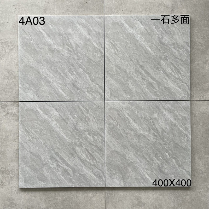 キッチントイレの床タイル400x400滑り止め耐摩耗性床タイルバルコニータイル浴室模造古煉瓦グレー|undefined