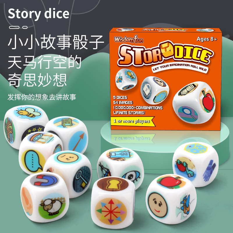 Cross-Border Best-Selling Acrylic Puzzle Reading Picture Telling Game Story Dice Party Game to Improve Logical Language and Picture Recognition
