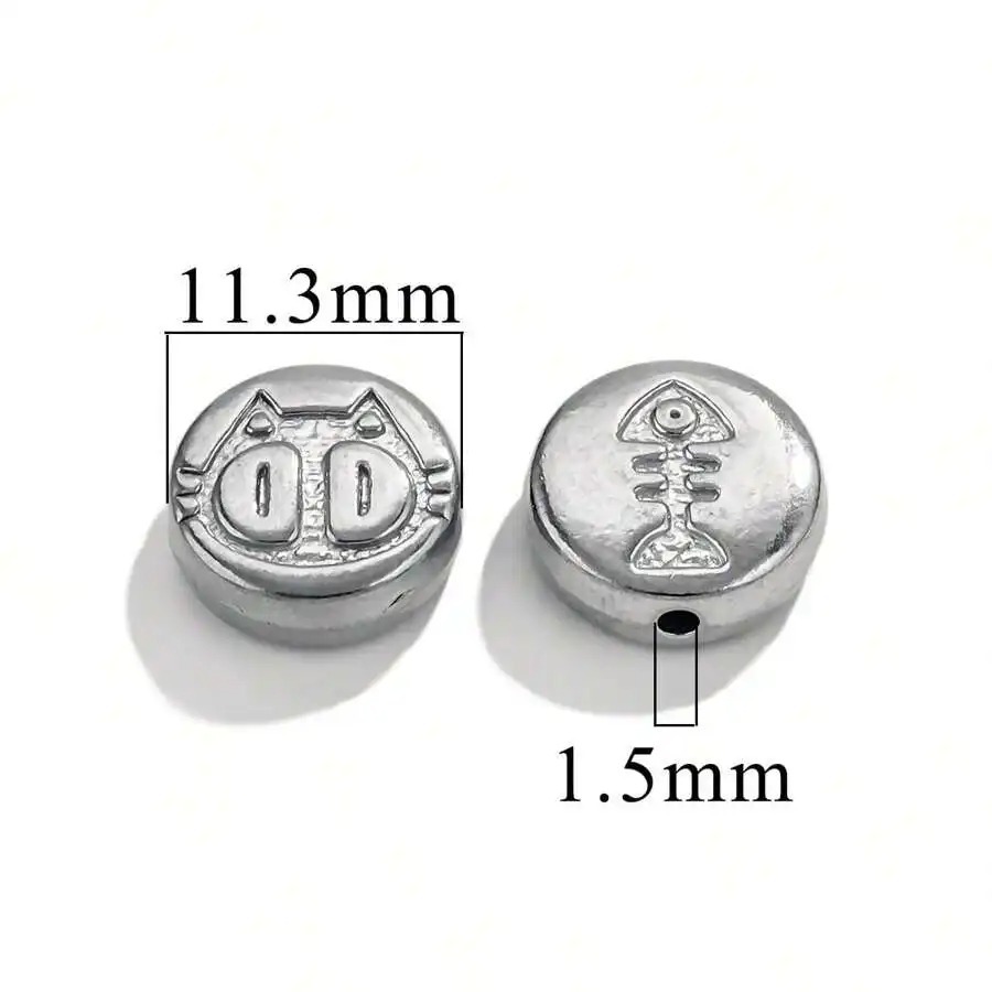 Fundición de acero inoxidable fundición a presión cuentas perforadas de agujeros grandes collar de bricolaje pulsera joyería de retención de color transfronterizo fábrica de cuentas al por mayor