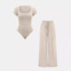2024 Europe and the United States cross-border autumn and winter new solid color small pit casual jumpsuit pants fashion two-piece suit women's clothing