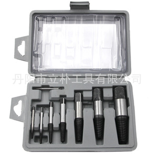 8pc faucet broken wire extraction device coarse teeth fine teeth broken head screw removal tool gray blow box