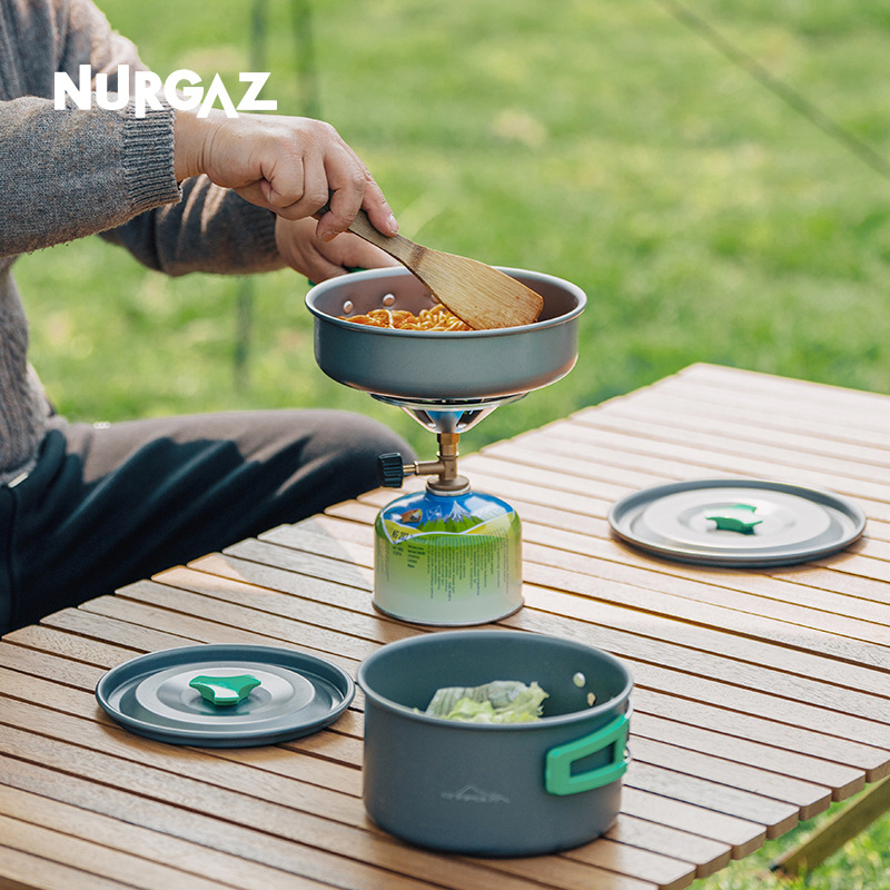 Nurgaz estufa portátil al aire libre camping a prueba de viento integrado picnic estufa de gas licuado al aire libre feroz estufa