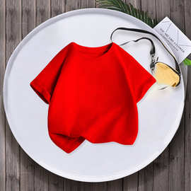 儿童100%纯棉短袖T恤女童夏装上衣小童中大童打底衣纯棉童装洋气