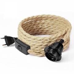 国境を越えたアマゾンのアメリカ式電気スタンド部品のプラグスイッチ線の壁を歩くシャンデリアのシンプルな麻縄ランプ