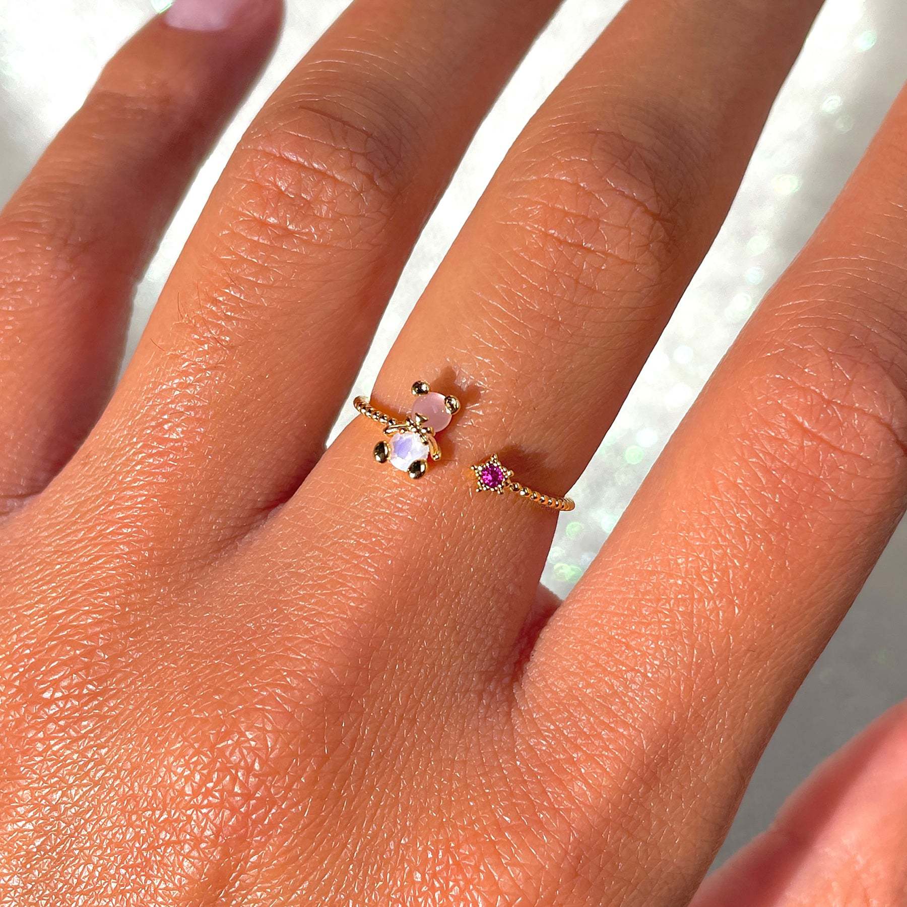 Fashion Animal Brass Open Ring Zircon Copper Rings