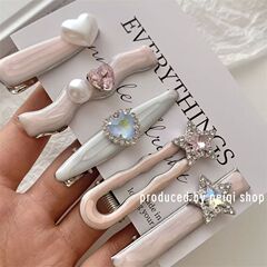 ピンクの銀河の細いきらめきの甘い愛のヘアピンのサイドインスタ高級前髪のヘアピンの芸術感のヘアピン