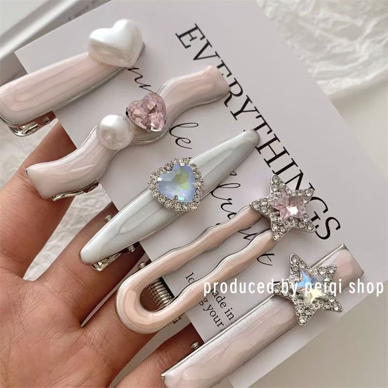 Pink Galaxy Fine Flash Sweet Love Hairpin Side Ins Advanced Bangs Hairpin Hair Accessories Artistic Hairpin