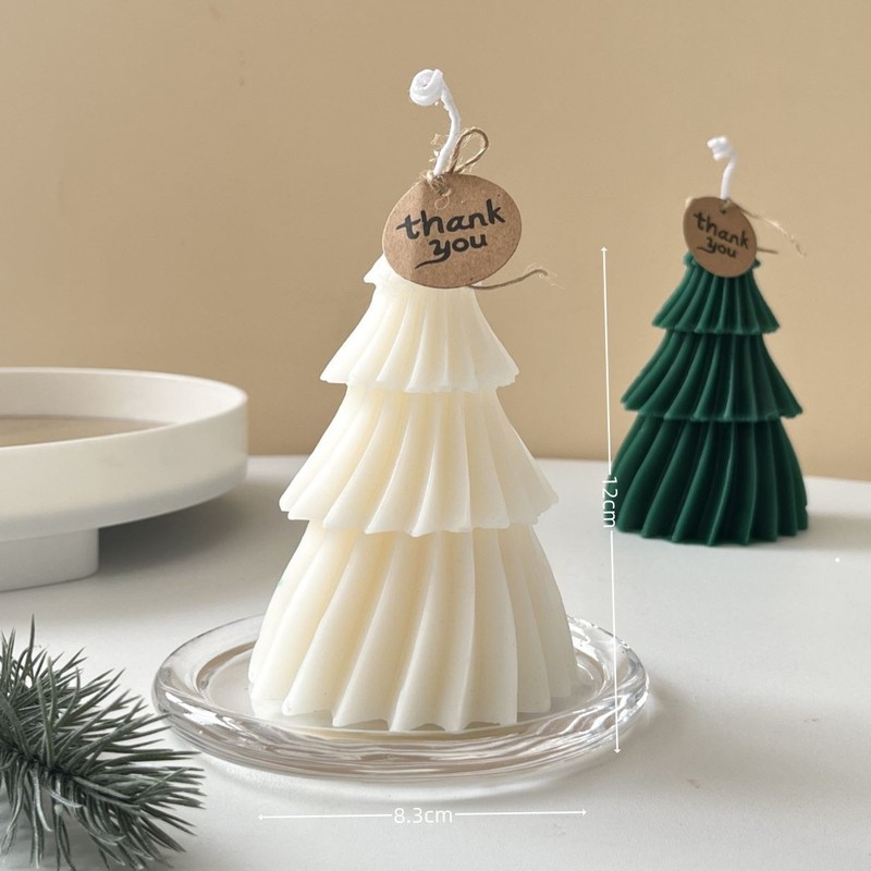 クリスマスのお土産クリスマスツリーの形の幾何学的なアロマキャンドルcandleクリスマスの雰囲気装飾品卸売り|undefined