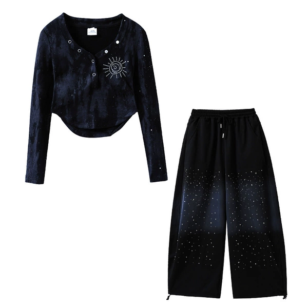 Black long-sleeve, trousers