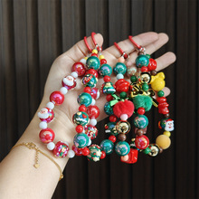 圣诞系列手机挂链氛围感高颜值短款钥匙扣挂饰卡通简约手绳配件