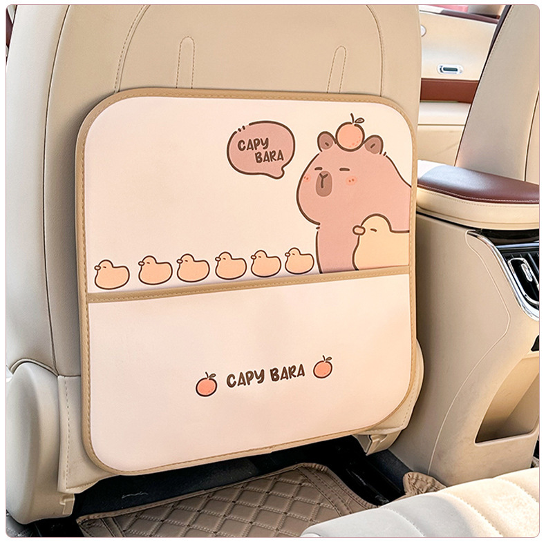 Car Seat Back Anti-Kick Pad Internet Celebrity Capibala Car Anti-Dirty Wear-Resistant Pad Creative Multi-Functional Car Anti-Kick Pad