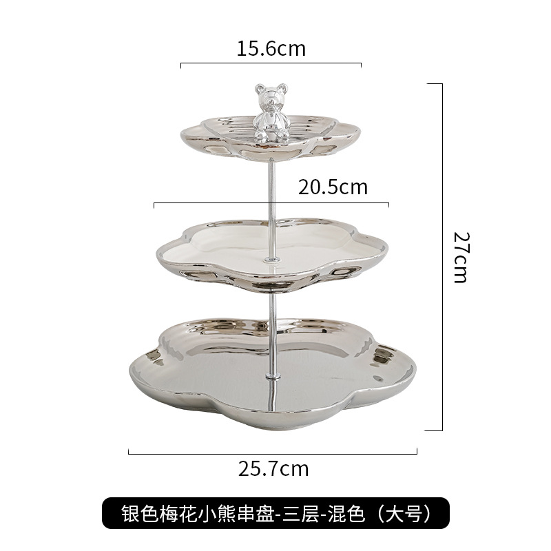 Nórdico plato de fruta de cerámica hogar sala de estar mesa de café postre pastel plato mesa de postre multi-capa pastelería bandeja de dulces estante