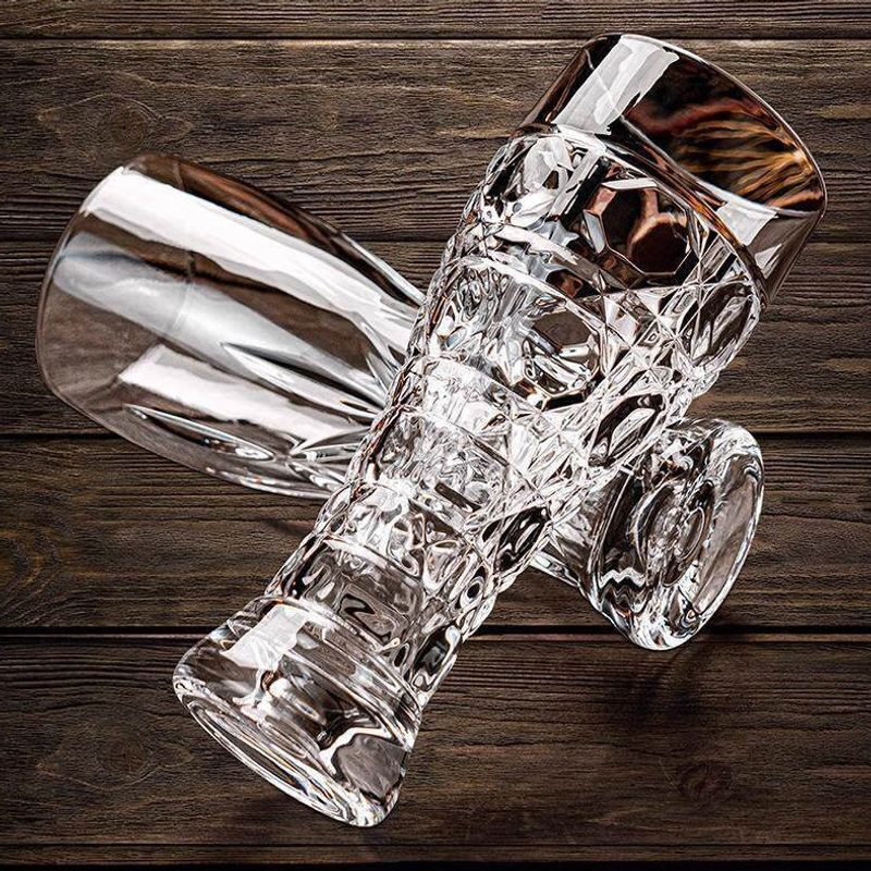 Engraved glass beer cup for home use, high aesthetic craft beer cup, large capacity