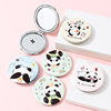 Folding double-sided handheld cute small mirror for elementary school students