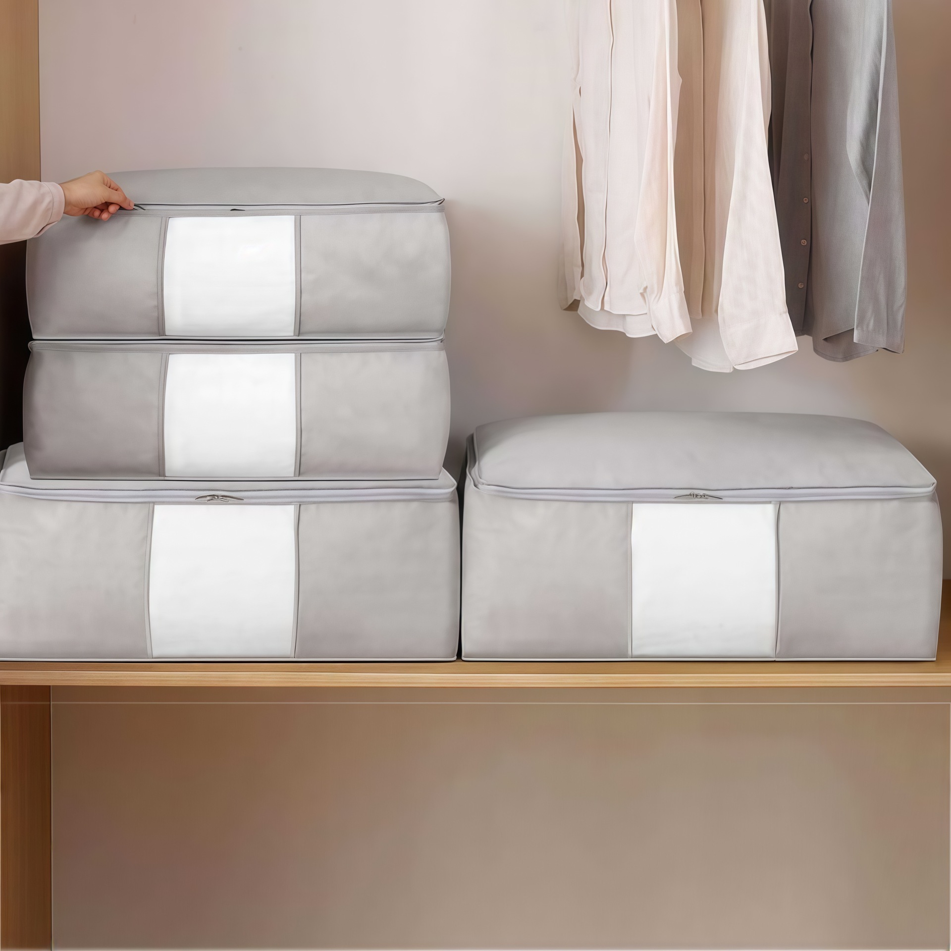Cross-Border Extra-Large Storage Bag for Quilts and Clothes, Non-Woven Fabric Organizer Bag, Luggage Bag, Household Daily Necessities