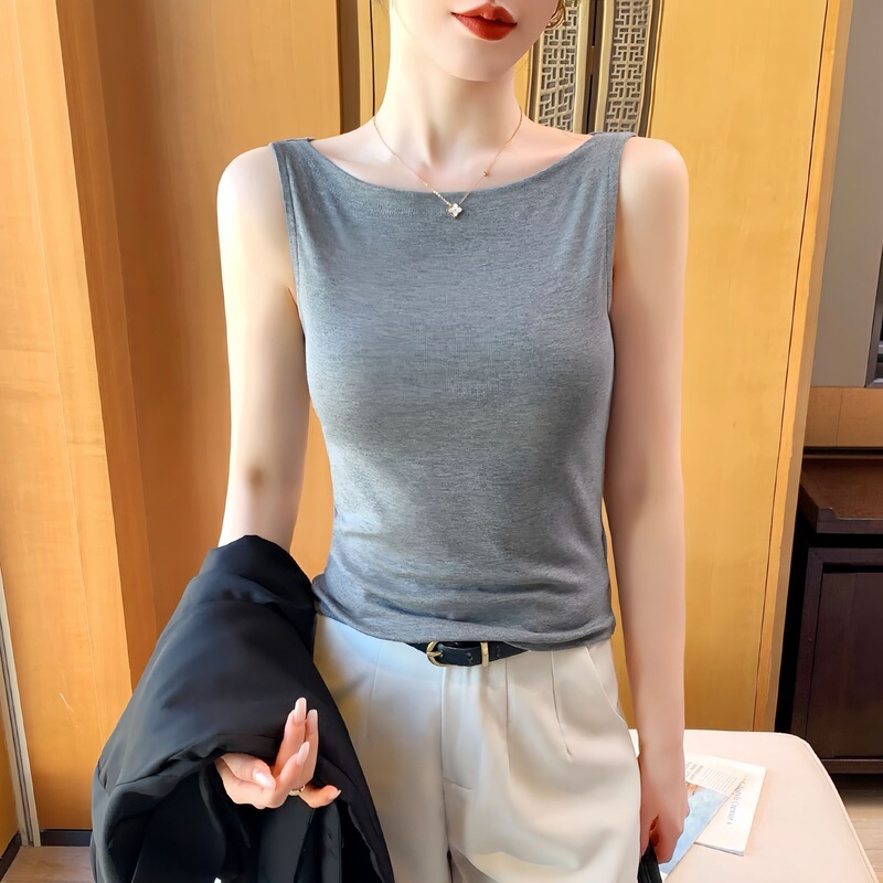 Off-Shoulder Camisole Vest for Women, Suitable for Wearing under a Blazer, 2026 New Summer Style, Slim Fit Sleeveless Ribbed Top