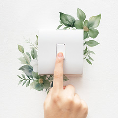 New fun-kg27 export best-selling green plant flower leaf switch sticker home decoration wall decal