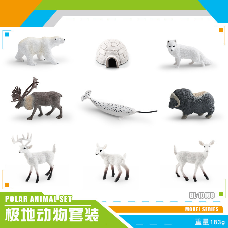Exportación transfronteriza simulación modelo de animales polares mini animales de invierno ártico beluga morsa cognición educación temprana decoración