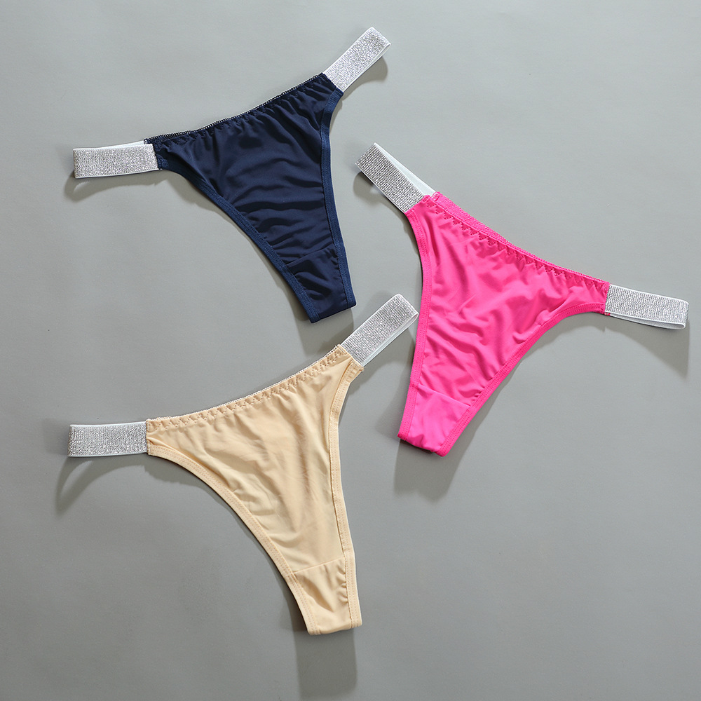 Color Block Low Waist Thong Panties display picture 10