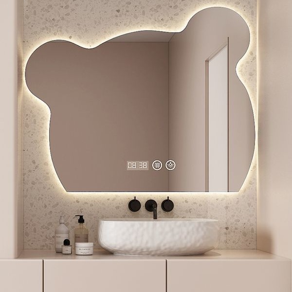 Bear Smart Bathroom Mirror Anti-Fog Touch Screen Led Light Bathroom Mirror Bathroom Bear Heterosexual Backlight Belt