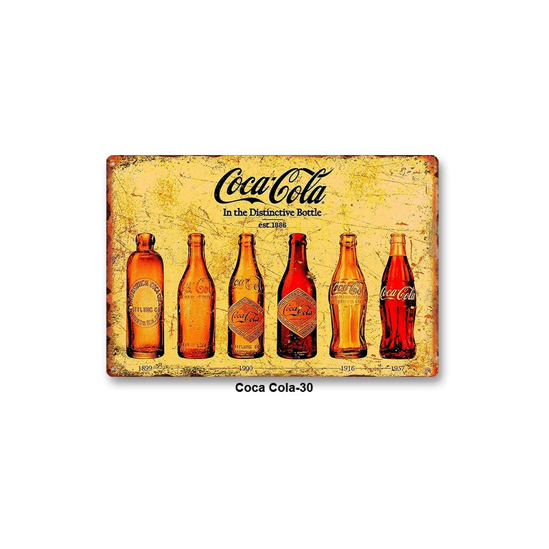 Металлическая настенная табличка Coca Cola, жесть 20×30 см, винтажный ретро стиль