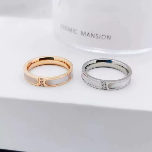 Titanium steel 4mm non-fading new Korean fashion fritillary ring exquisite CNC diamond temperament ins all-match