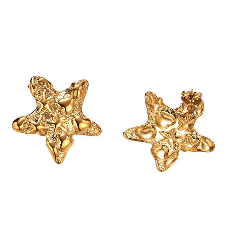 Tina Europa y los Estados Unidos moda transfronteriza clásica diseño de forma de lava pendientes de estrellas lujosas joyas de alta calidad al por mayor mujeres image 6