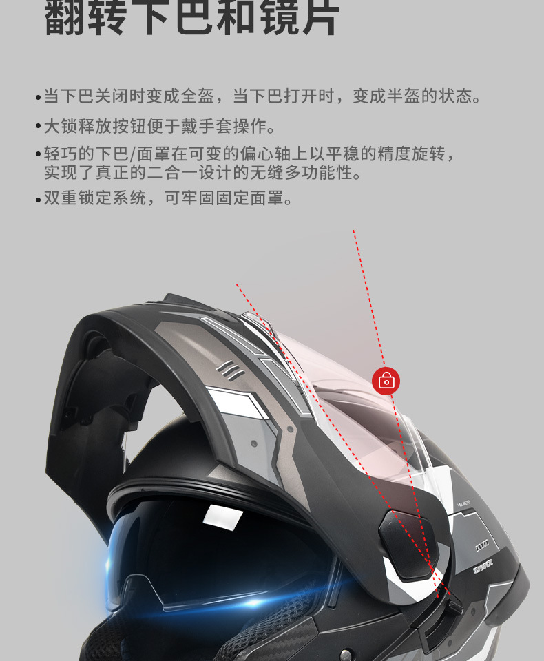 Ad Electric Motorcycle Helmet Men's and Women's Motorcycle Safety Helmet All-Season Full-Face Helmet 3C/Dot Certified Open-Face Helmet