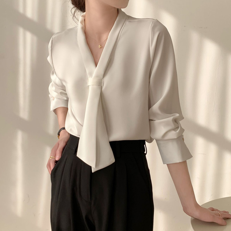 CS163-shirt plus size women's chubby girl loose Korean long sleeve chiffon lace shirt professional base shirt women CS163-shirt plus size women's chubby girl loose Korean long sleeve chiffon lace shirt professional base shirt women