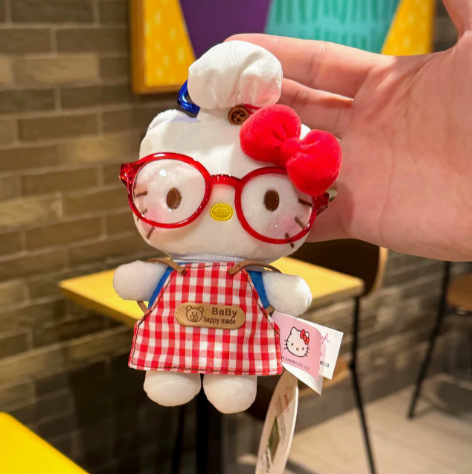 Genuino clásico KT Hello Kitty mochila bolso colgante dibujos animados lindo hellokitty llavero muñeca de felpa mujer