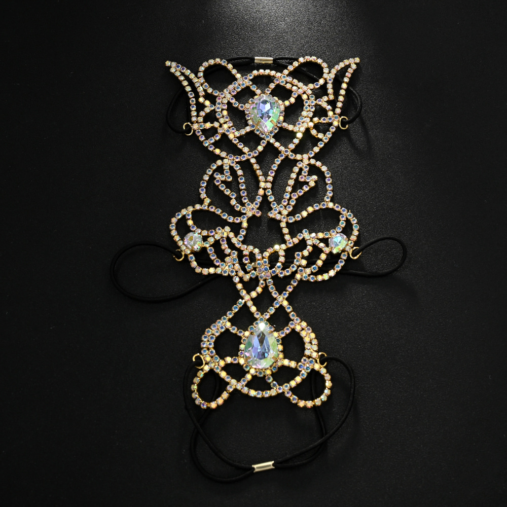 Ventas transfronterizas de cadenas de piernas de viento bohemio exageradas cadenas de piernas de diamante de color accesorios cadenas de cuerpo cadenas de piernas femeninas