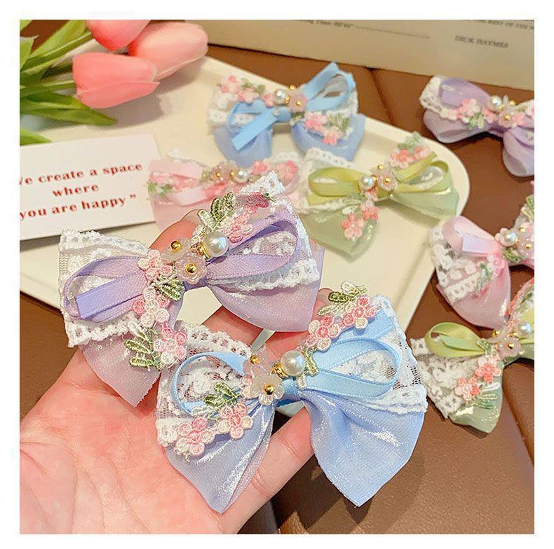 Pearl Inlay Material Kid'S Quantity Daily Occasion Cute Sweet Kid'S Women's Knot Flower Butterfly Pearl Hair Clip