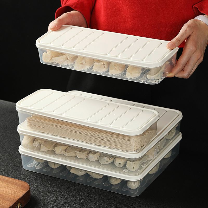 大容量麺収納ボックス キッチン密封麺収納 餃子保存ボックス 冷蔵庫収納ボックス|undefined