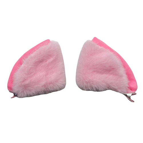 Cute and Adorable Cat Ears Hair Clip in Fluffy Felt, Playful and Cute Cat Shaped Headband for Kids, Girly Heart Decor, Duck Bill Clip