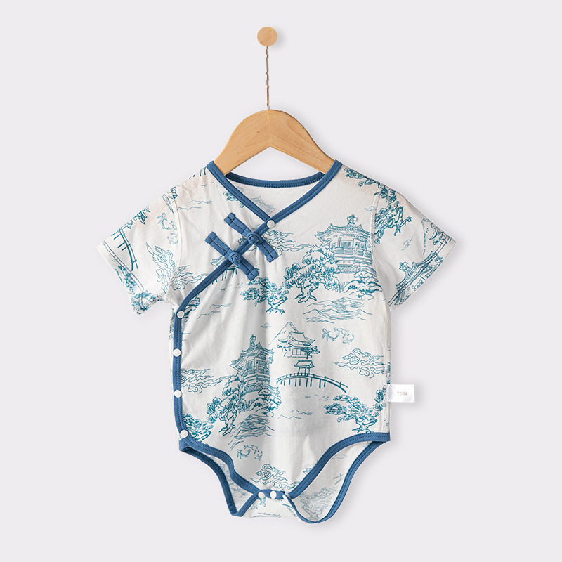 China estilo Han ropa de bebé manga larga bata para hombres y mujeres bebés otoño y invierno ropa de recién nacidos de escalada de algodón puro