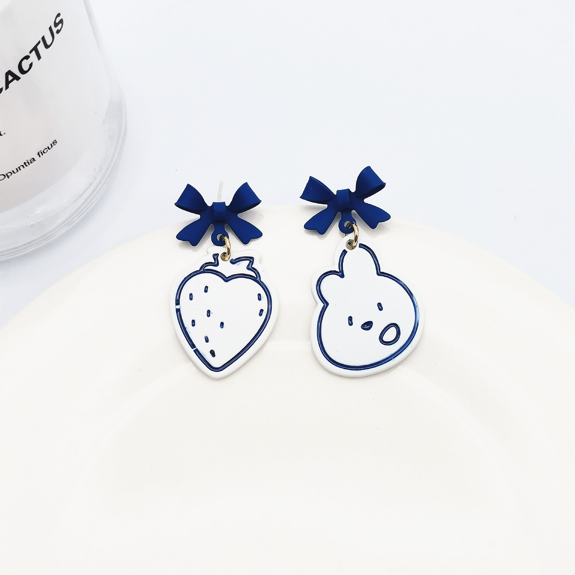 Cute Cartoon Alloy Stoving Varnish Drop Earrings Ear Studs
