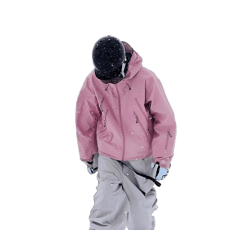 桃粉色冲锋衣女2025春季新款小个子三合一防水防风登山滑雪服|undefined