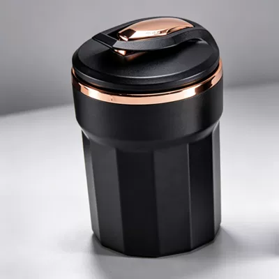 Car ashtray that illuminates when the lid is - champagne-color-h115outer-diameter-77mm