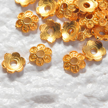 S925银镀金古法六字真言隔片垫片花托隔珠散珠diy串珠饰品配件