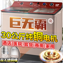 正品巨无霸品牌半自动双桶洗衣机不锈钢家商用酒店宾馆30/50公斤