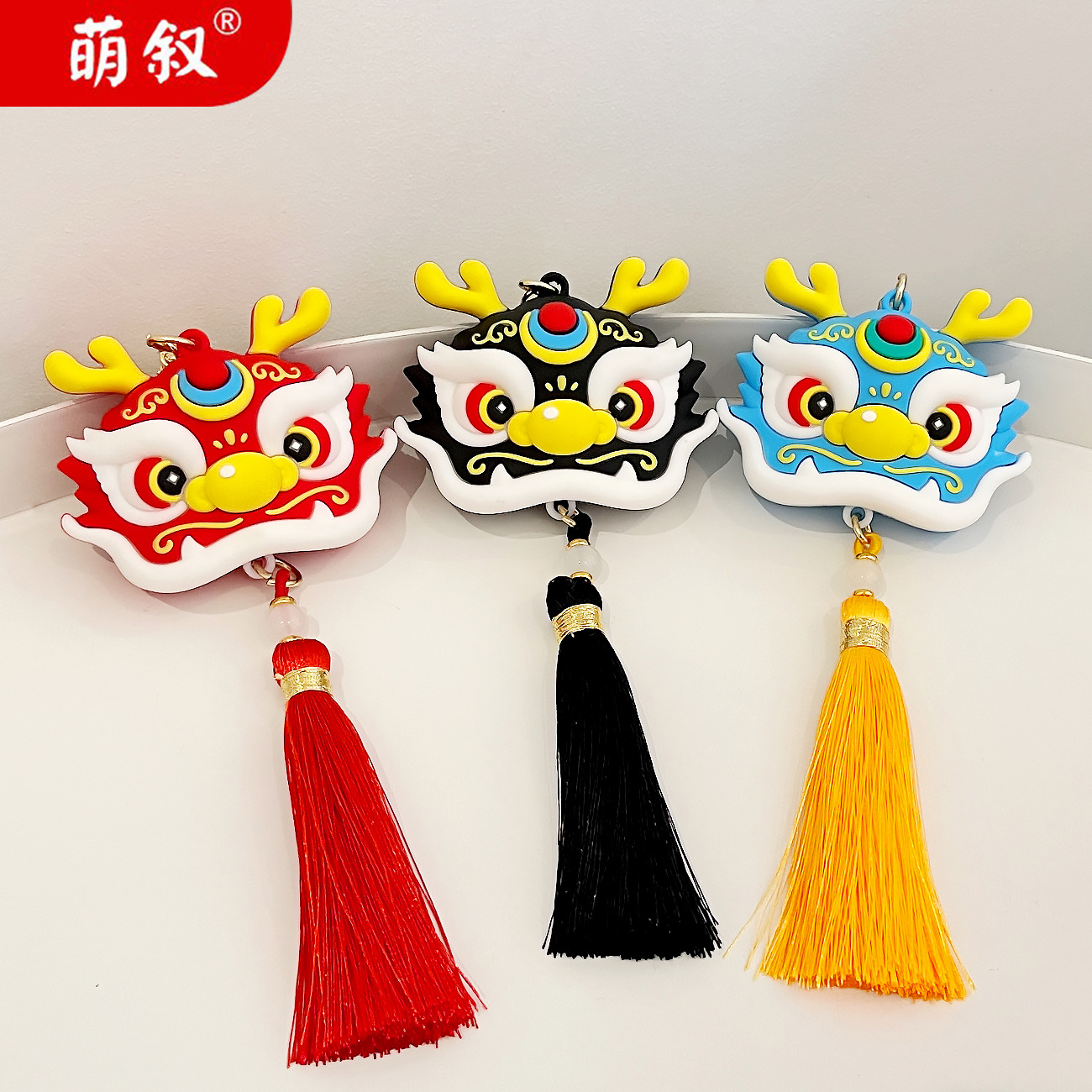 Llavero de dibujos animados estilo chino, Chenlong, mochila pareja, adornos pequeños, al por mayor