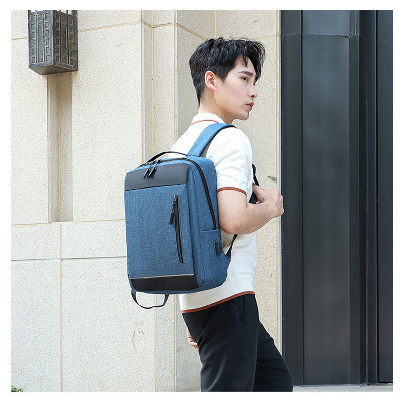 New USB port charging backpack for business commuting, large-capacity casual and simple schoolbag undefined